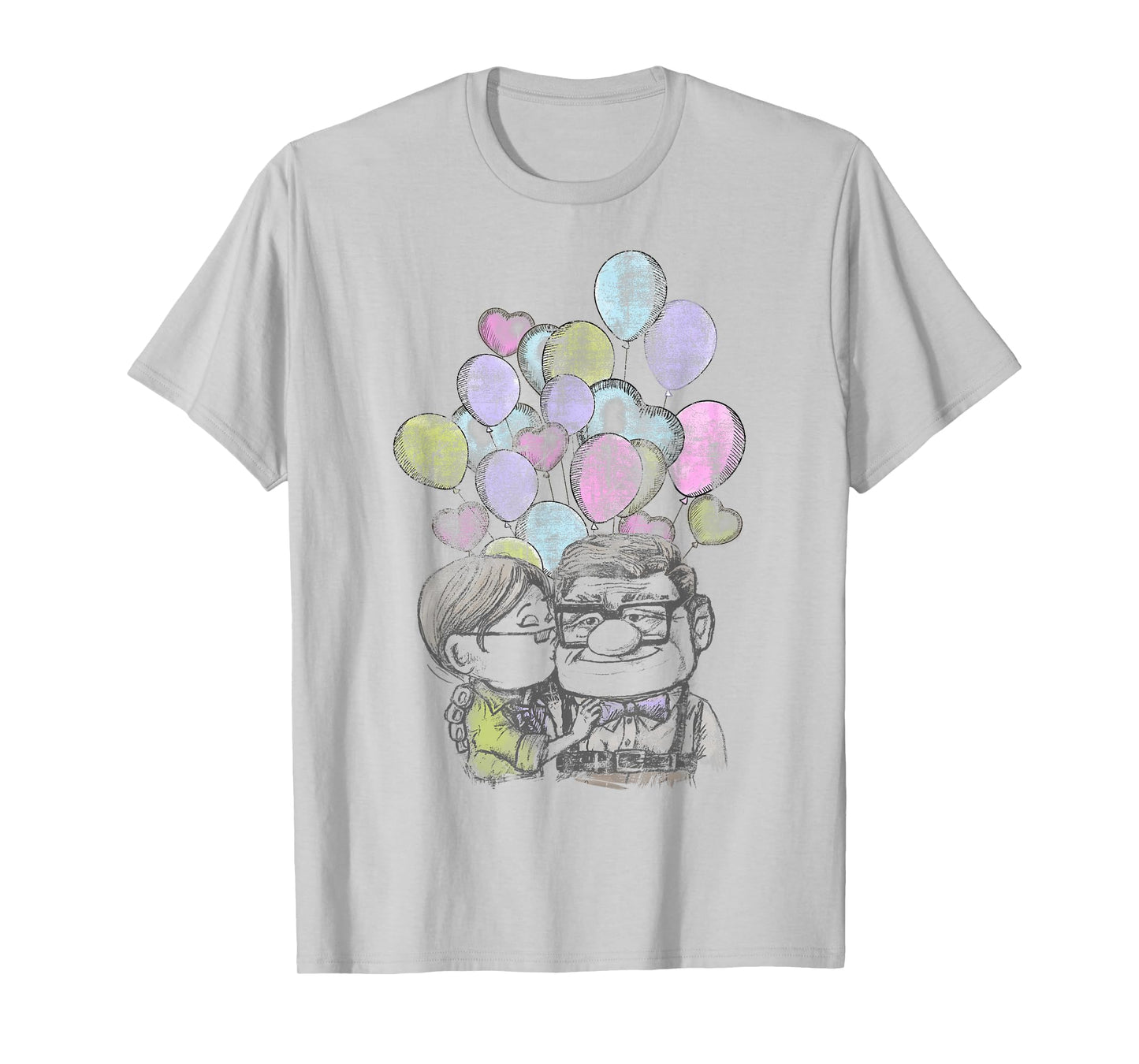 Disney Pixar Up Valentine's Day Carl and Ellie Heart Vintage T-Shirt