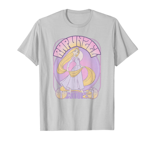 Disney Tangled Rapunzel Seventies Retro Poster T-Shirt Small