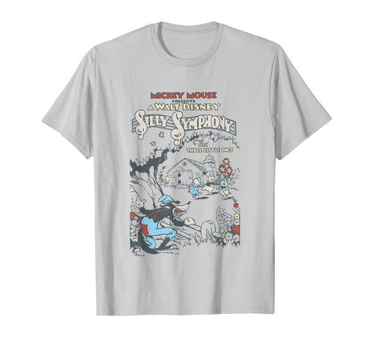 Disney Silly Symphonies Present The Three Little Pigs Retro T-Shirt