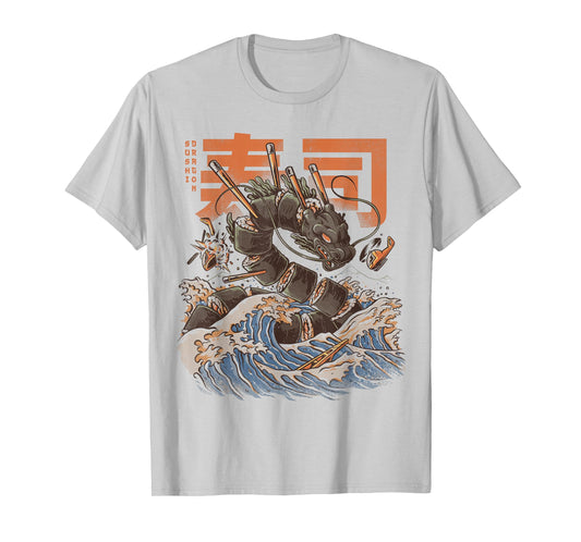 Great Sushi Dragon Japanese Food Kawaii Dragon Anime T-Shirt