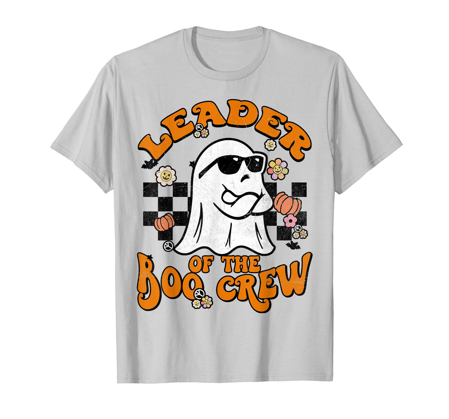 Leader Boo Crew Groovy Matching Family Halloween Men Women T-Shirt