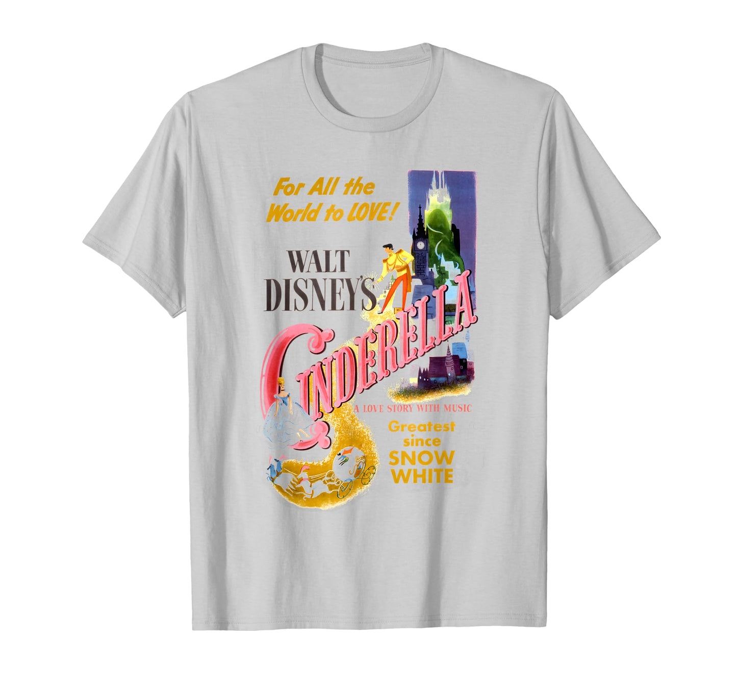 Disney Cinderella Vintage Movie Box Art Poster T-Shirt Small
