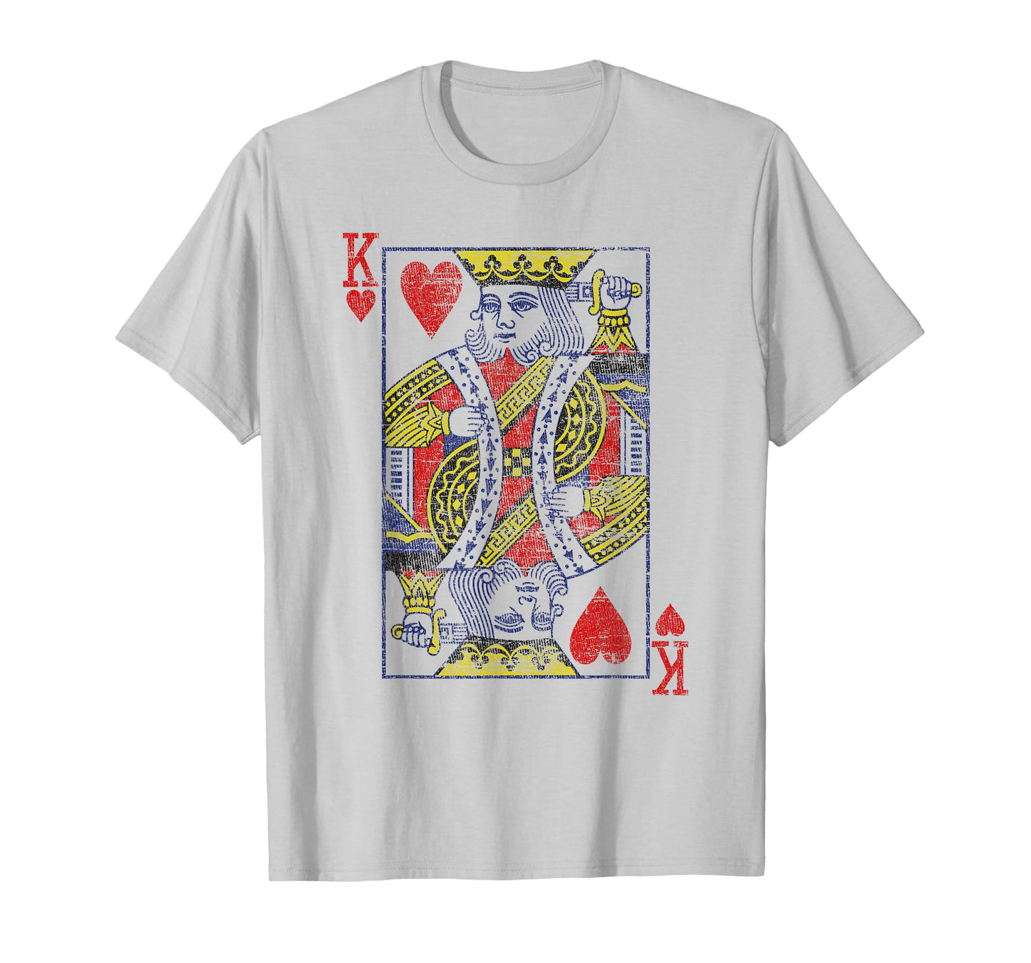 King of Hearts Playing Card Costume Poker Distressed T-Shirt