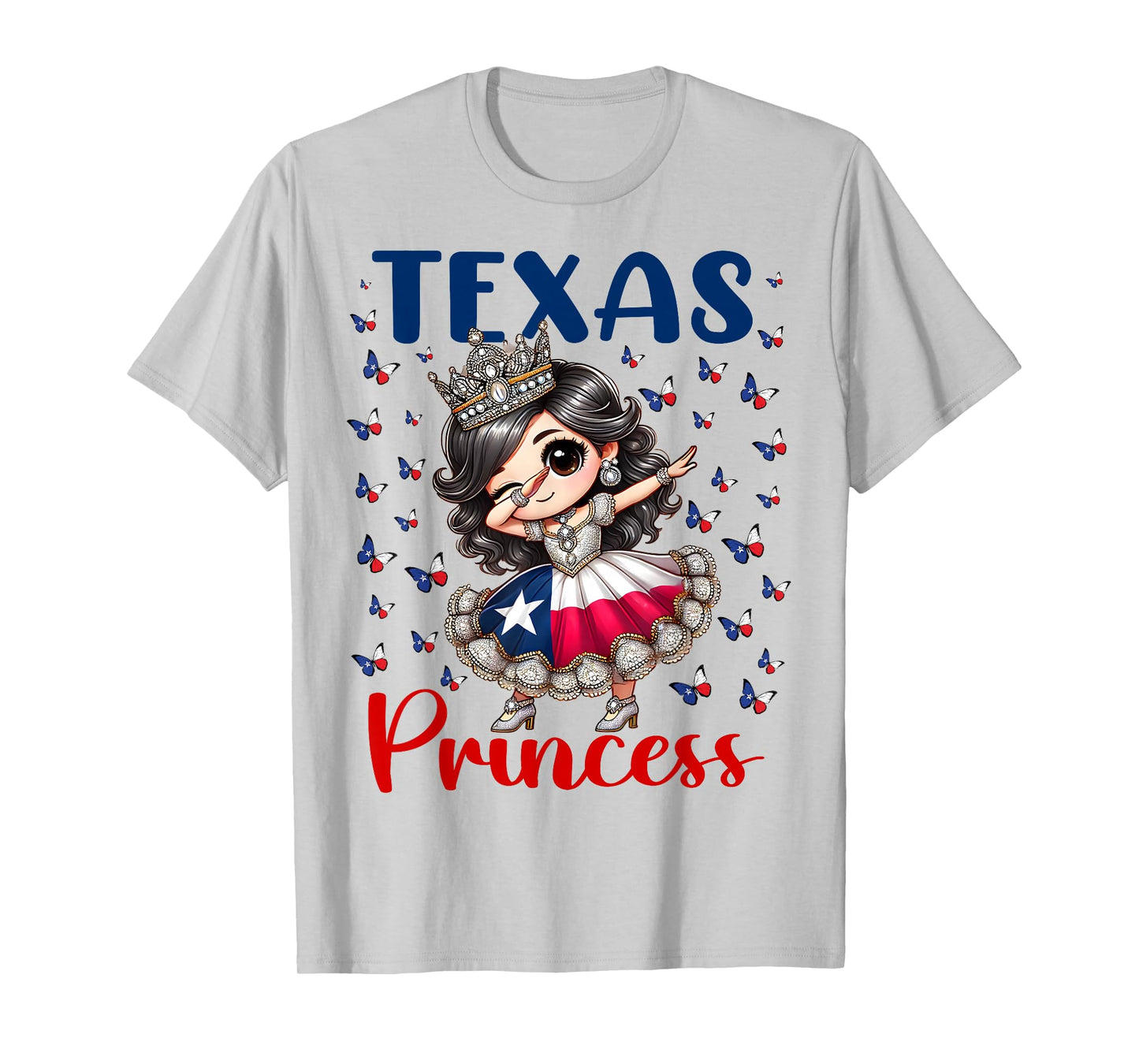 Texas Princess Dab Dance Texas Flag for Girls Toddlers Kids T-Shirt