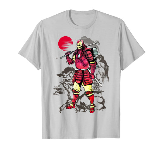 Marvel Iron Man Samurai Mountain Sunset Graphic T-Shirt T-Shirt