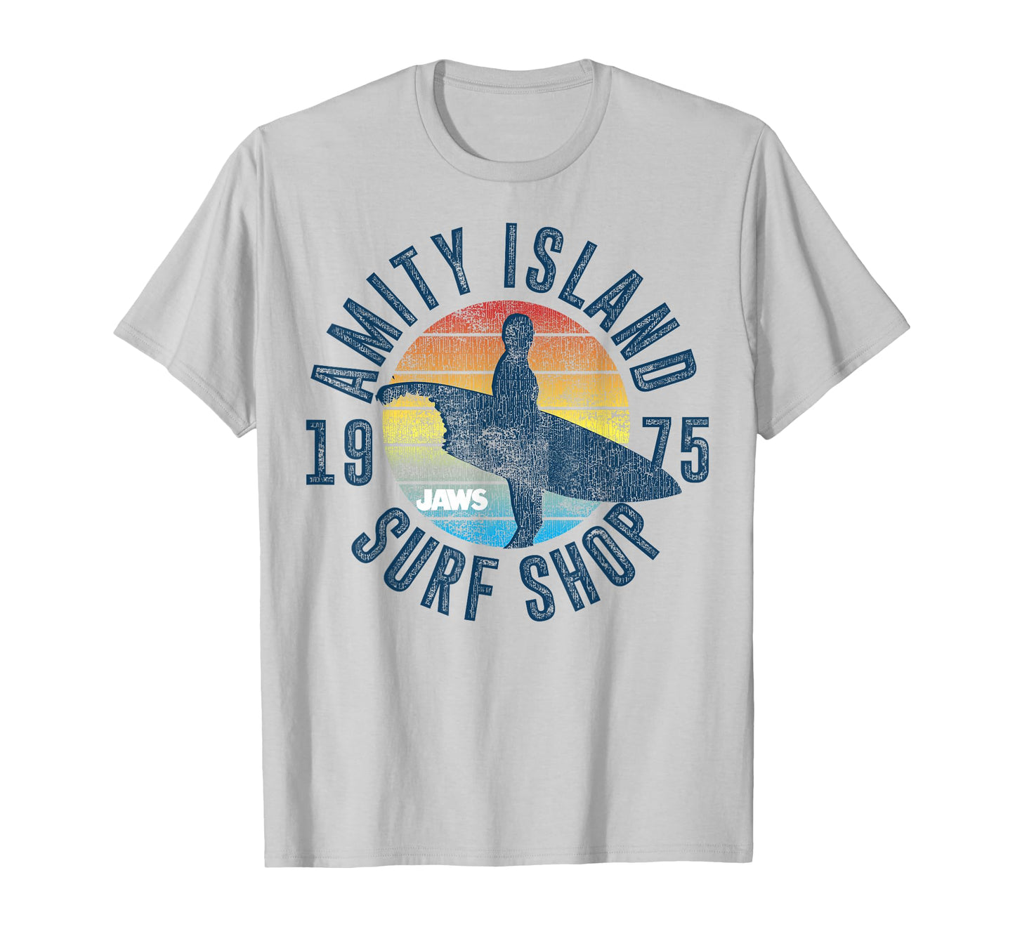 Jaws Amity Island Surf Shop 1975 Retro Logo T-Shirt