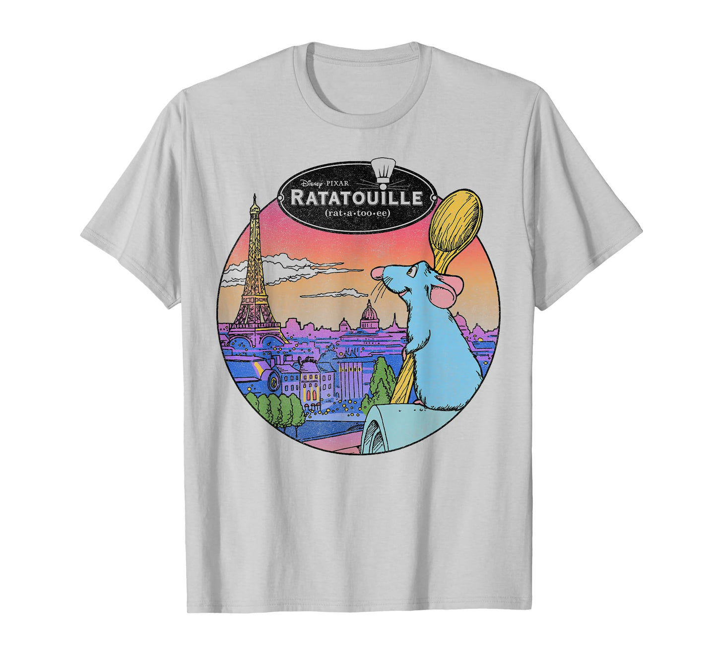 Disney Pixar Ratatouille Remy and Paris Logo T-Shirt