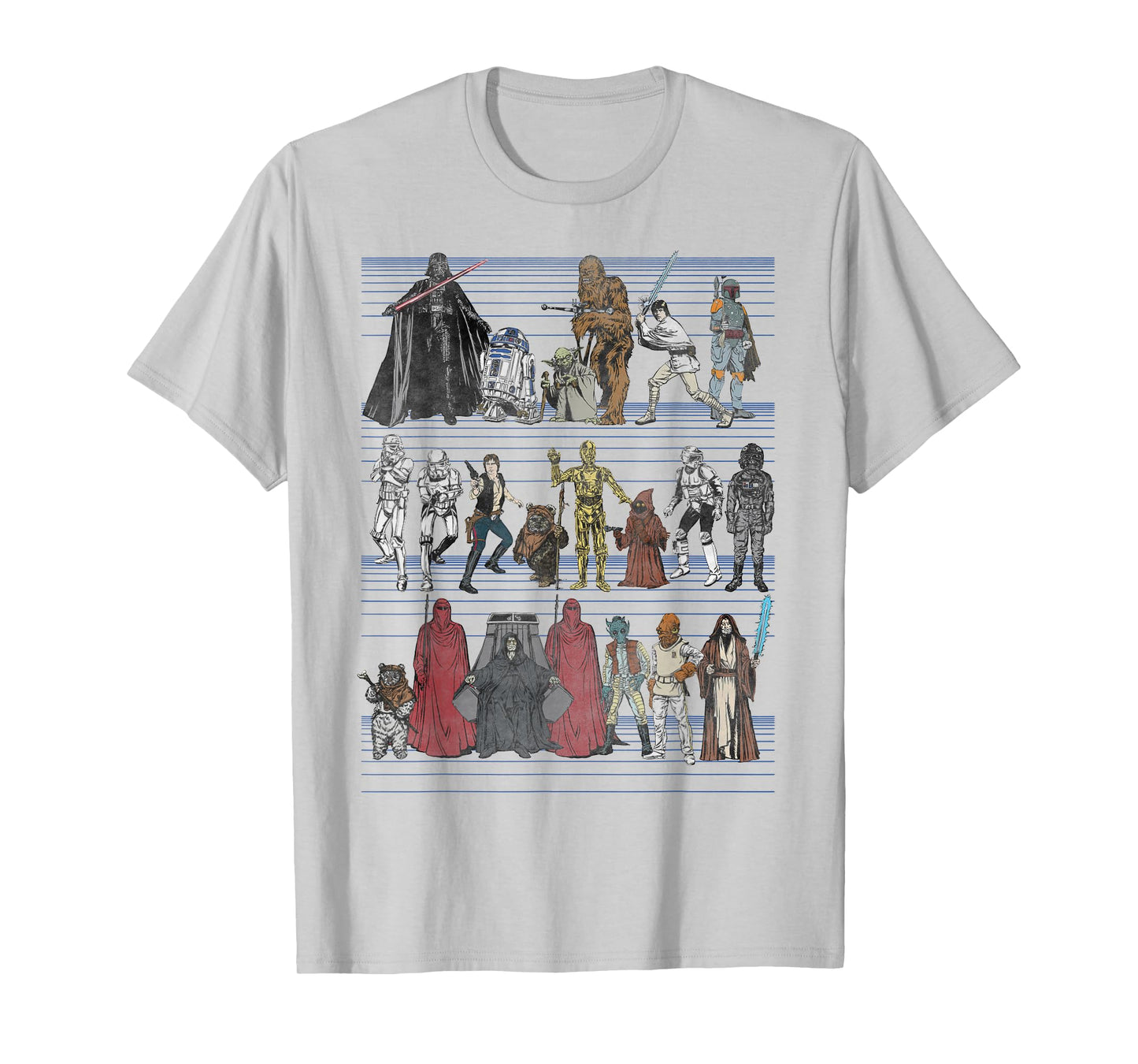 Star Wars Character Lineup Retro Classic Graphic T-Shirt T-Shirt