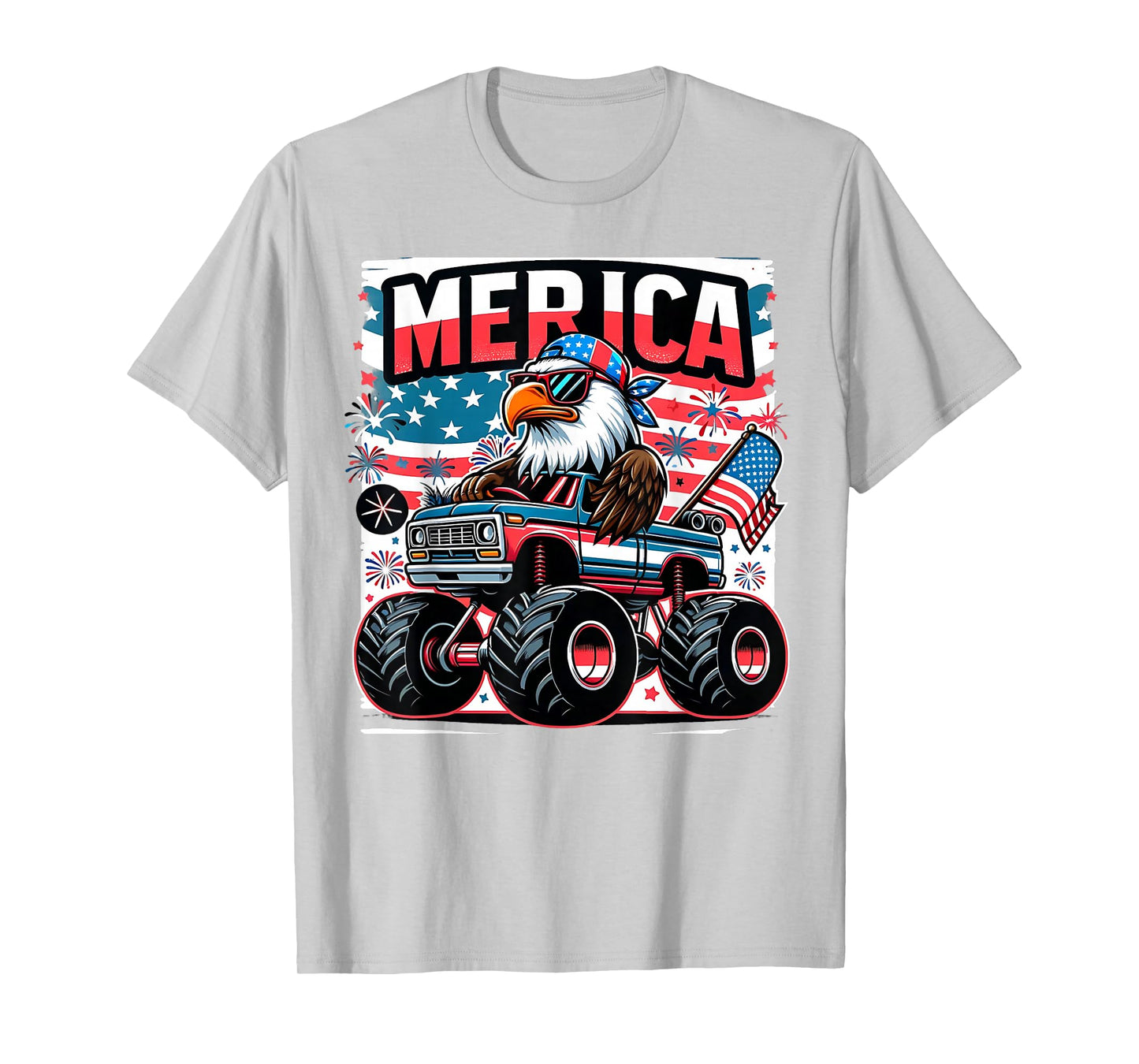 Merica 4th of July Shirts Boys Kids American Flag Eagle USA T-Shirt