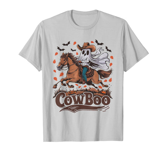 Fun Cowboo Ghost Riding Horse Western Cowboy Ghost Halloween T-Shirt