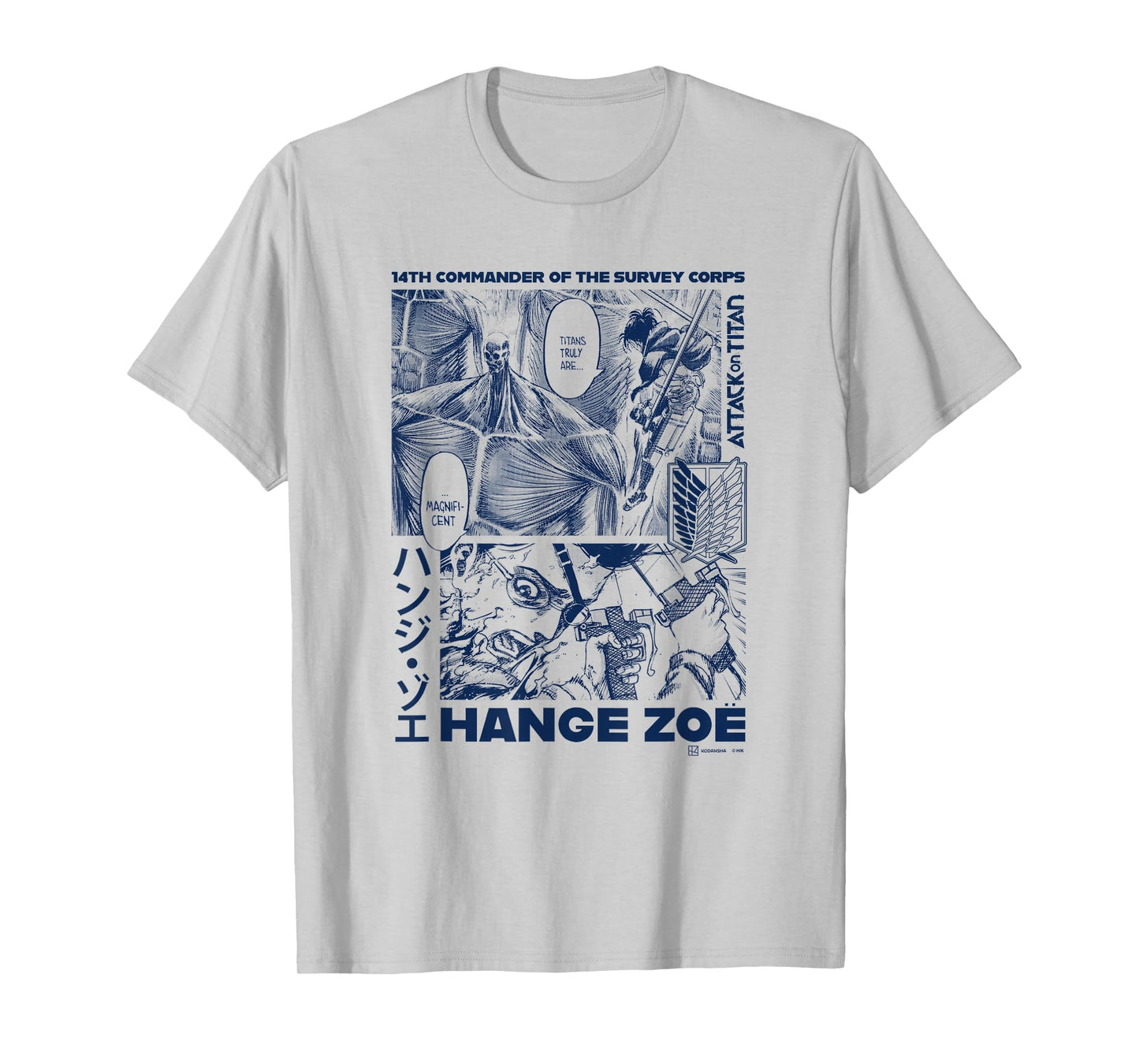 Attack on Titan Commander Hange Zoe Big Chest Manga Poster T-Shirt