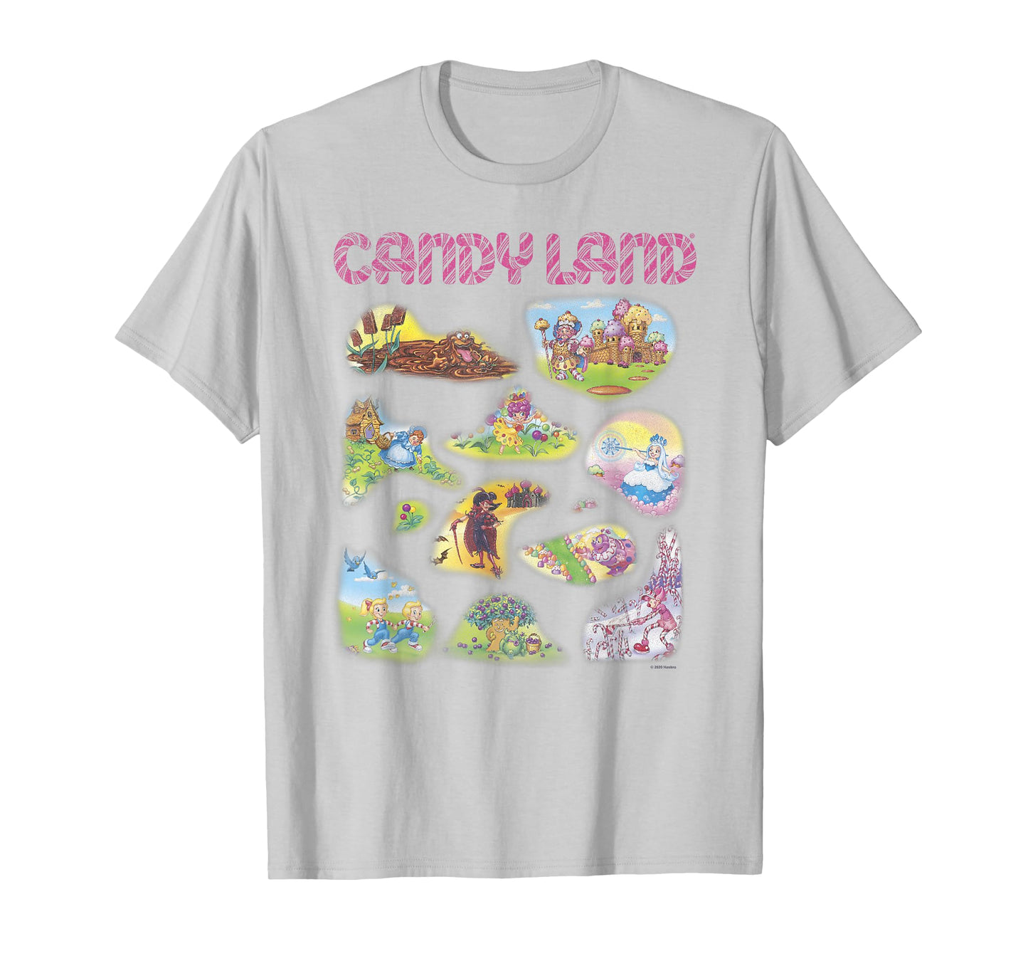 Candy Land Vintage Game Board Locations Textbook T-Shirt