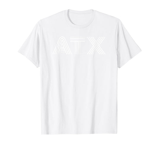 ATX / Austin TX Retro Design In White T-Shirt