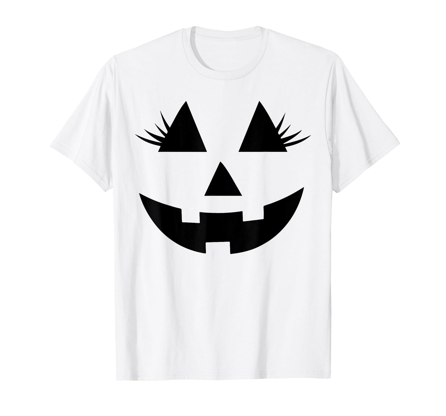 Funny Jack o Lantern pumpkin face eyelashes for Halloween T-Shirt