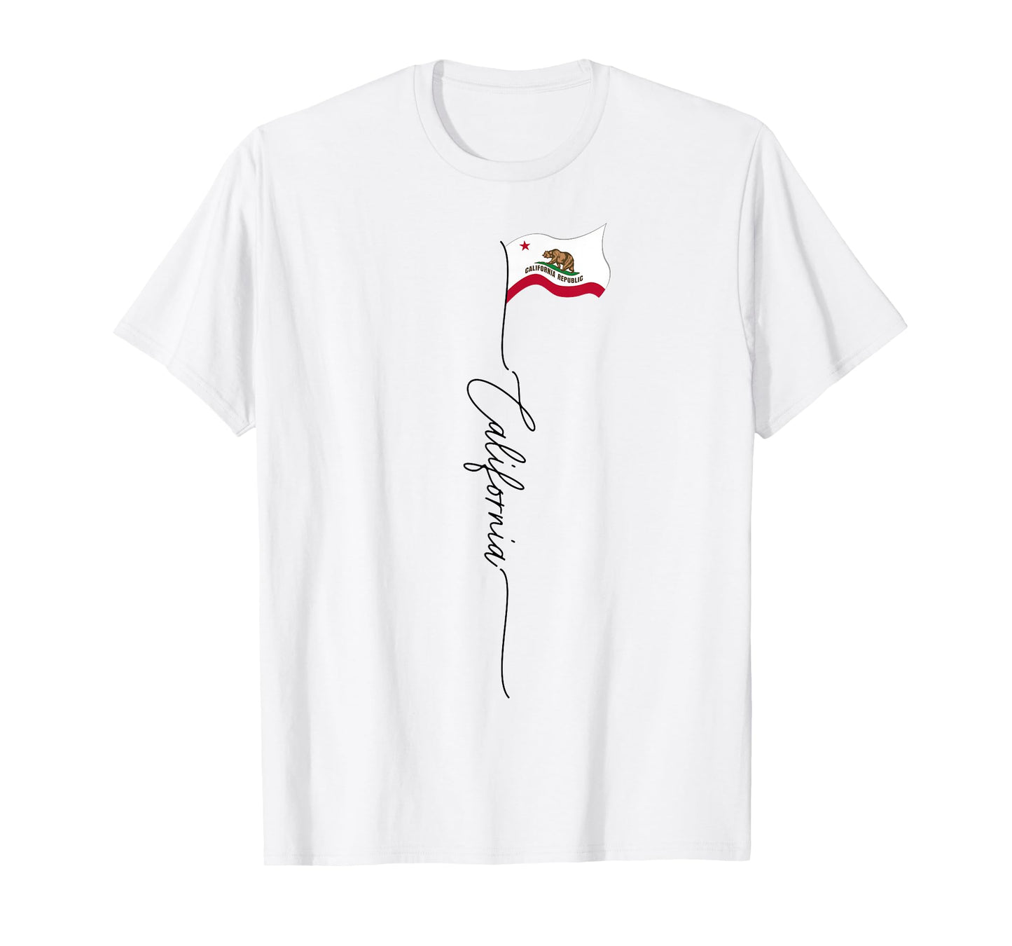 California State Flag, California Patriotic Signature Flag T-Shirt