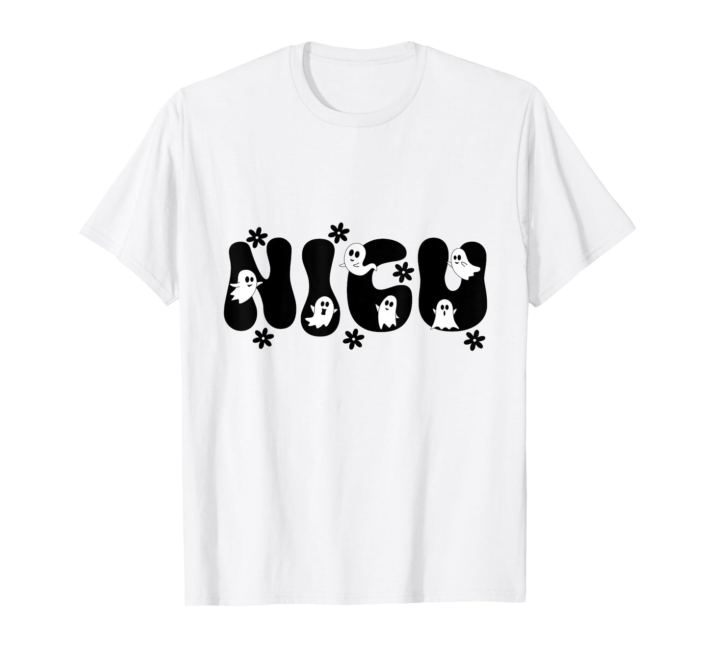 Groovy NICU Nurse Halloween Ghost Boo Boo Crew Night shift T-Shirt