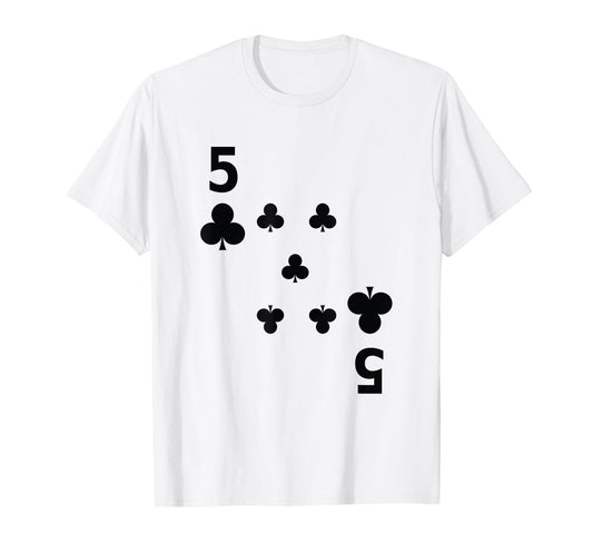Five of Clubs 5 Tshirt poker playing card costume tee shirt T-Shirt