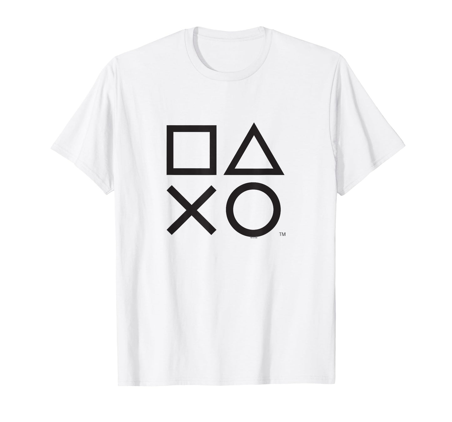 PlayStation PS5 Gamer Controller Icons in Classic Black T-Shirt