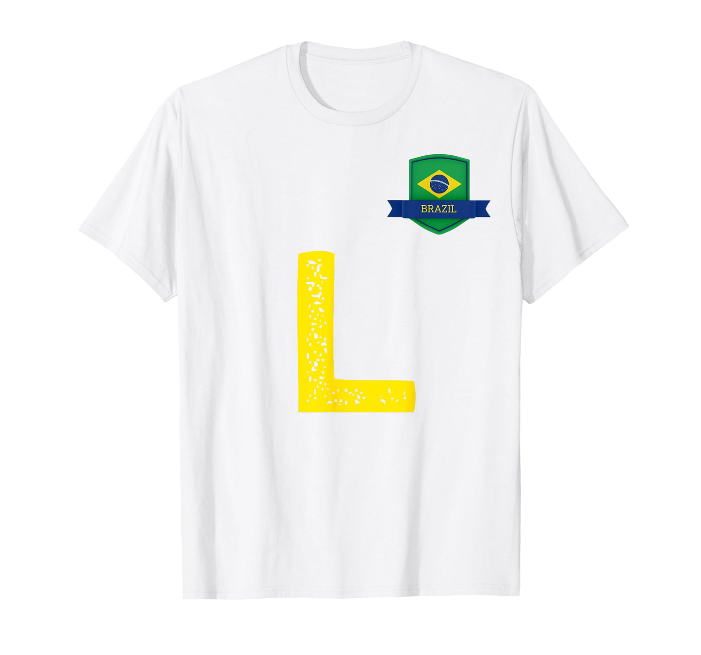 Brazil Human-Flag Letter L Brazil T-Shirt