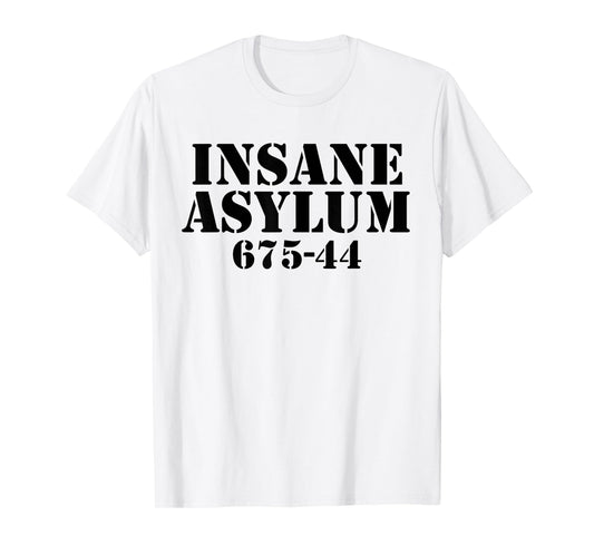 Funny Easy Lazy Halloween INSANE ASYLUM PRISON Costume Gift T-Shirt
