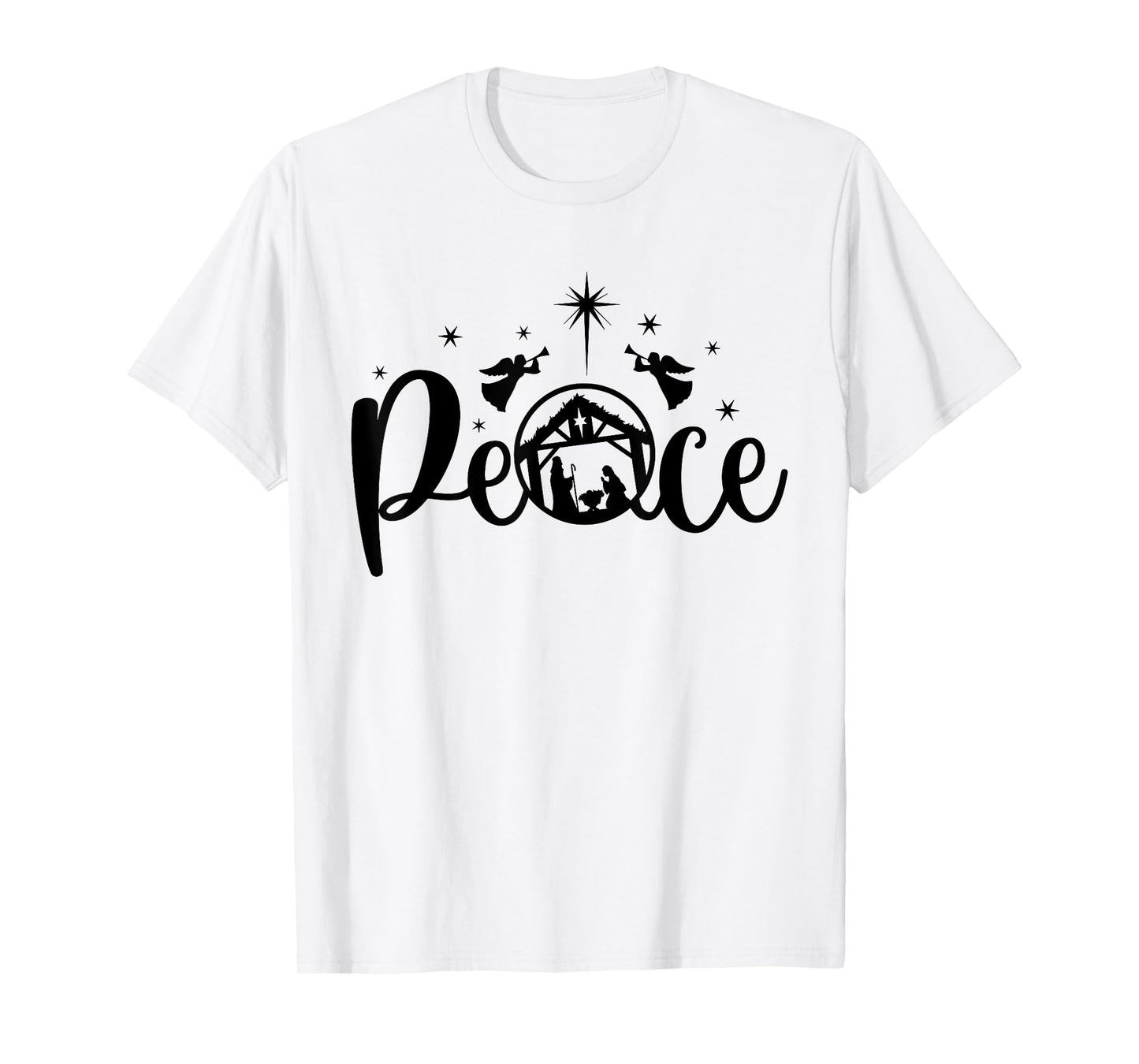 Peace Jesus Christian Christmas Nativity Scene XMAS Faith T-Shirt