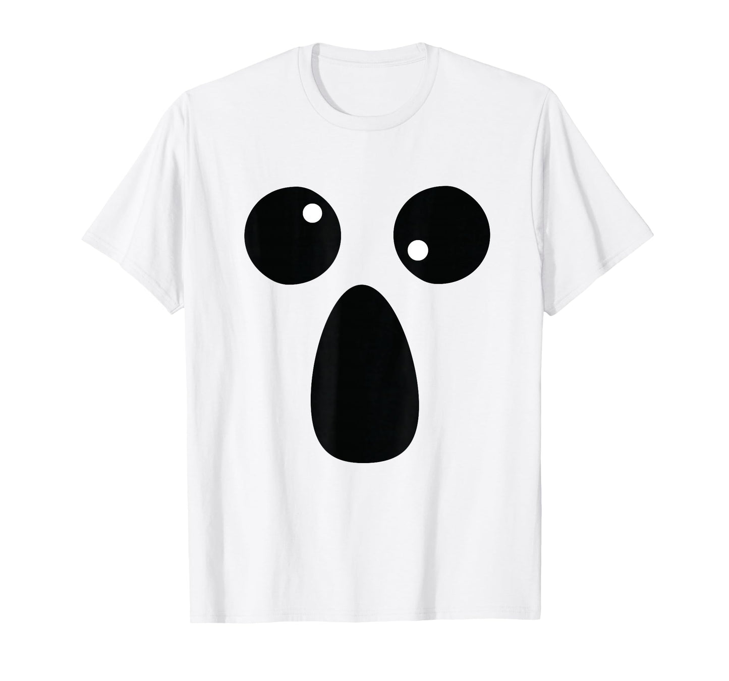 Funny Spooky Halloween Ghost Face Shirt Lazy Costume T-Shirt