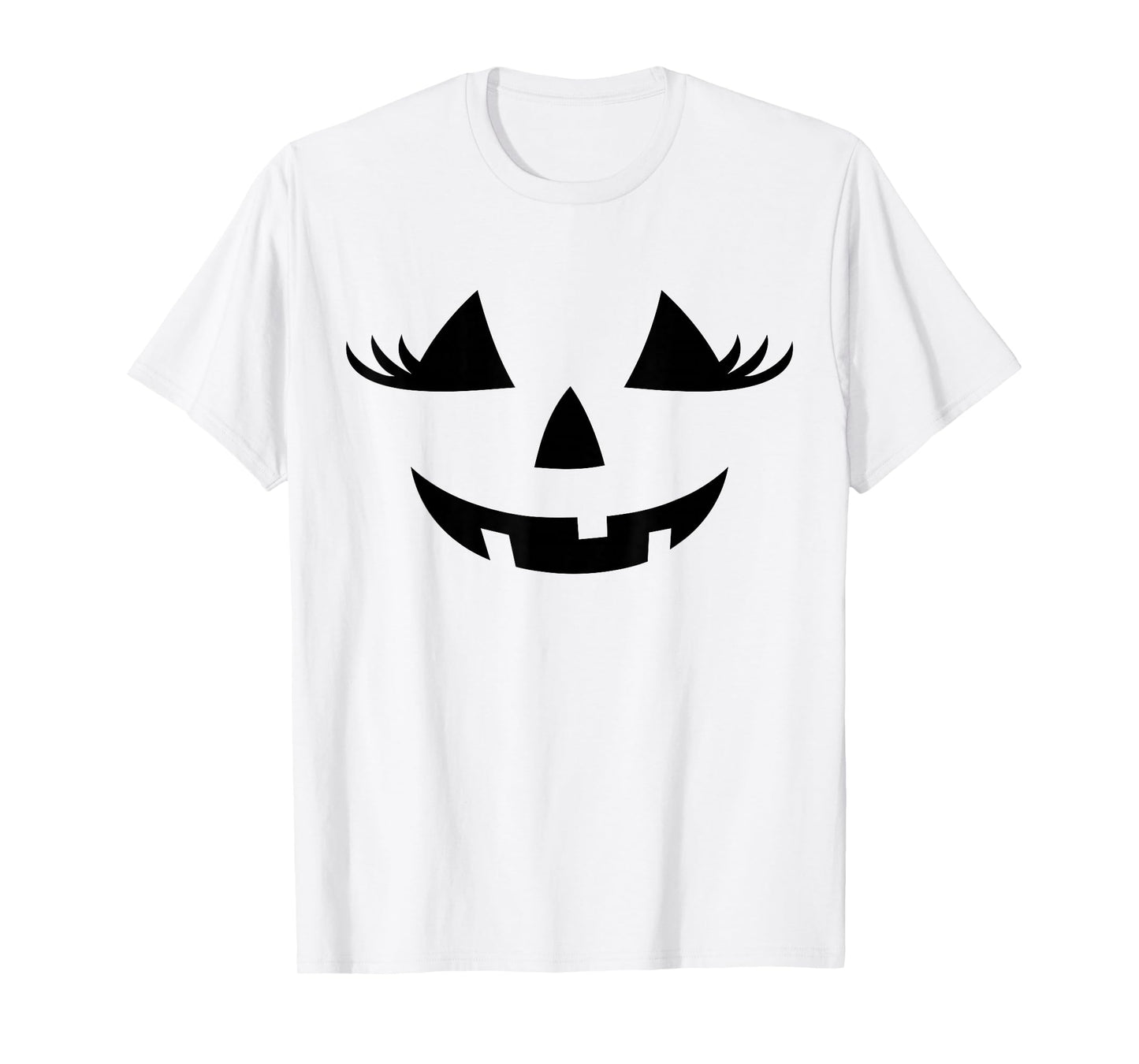 Funny Jack O Lantern Face Pumpkin Eyelashes Hallowen Costume T-Shirt