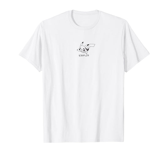 Pokémon Pikachu Black and White Quick Attack Kanji Logo T-Shirt
