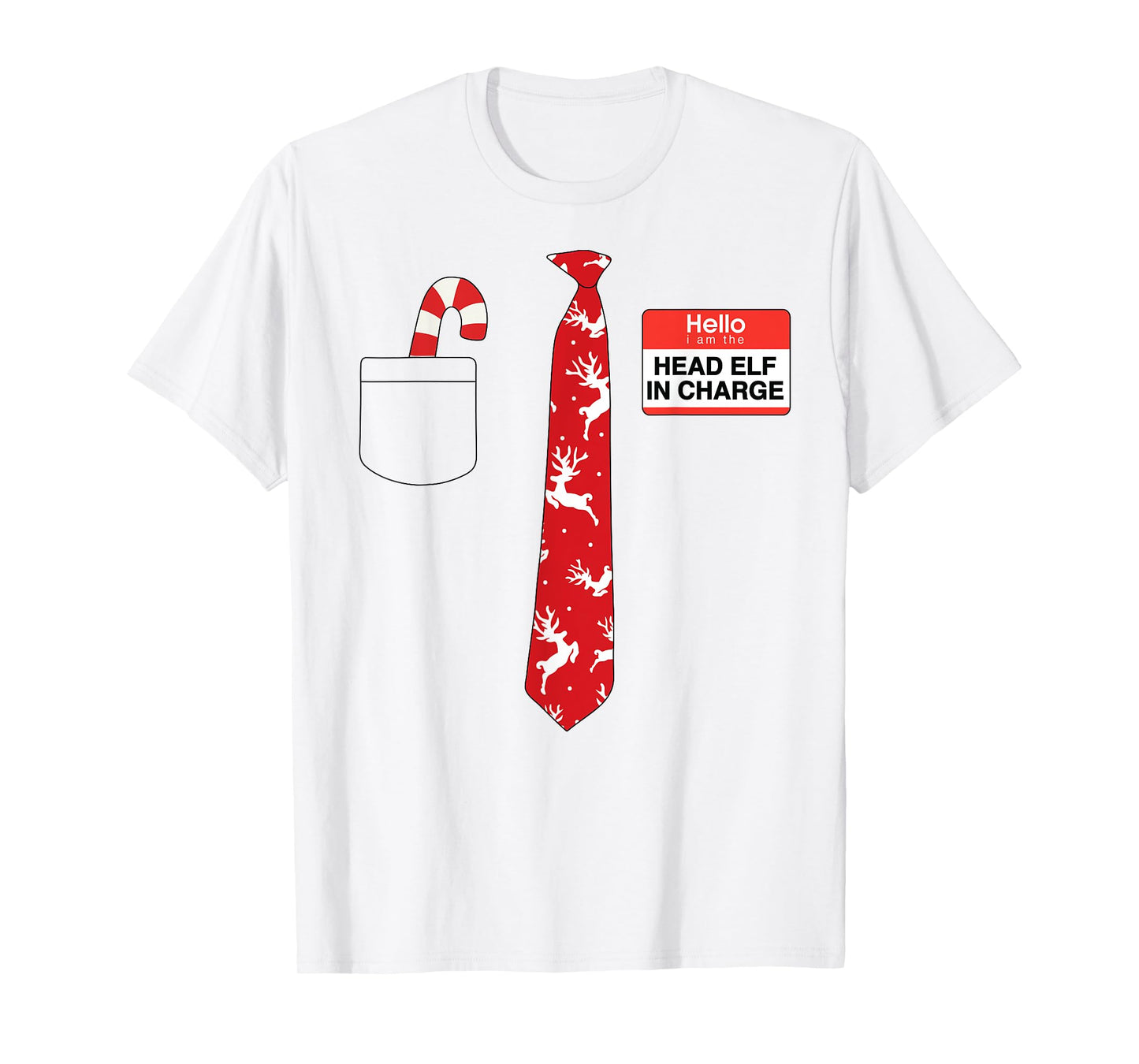 Head Elf In Charge Xmas Costume Tee Modern Santa Helper T-Shirt