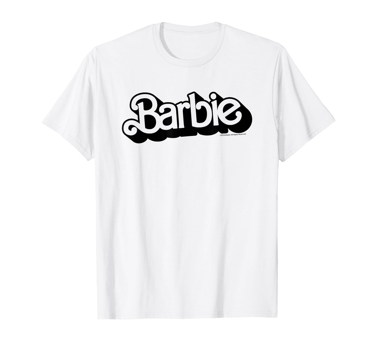 Barbie Retro Logo Short Sleeve T-Shirt, Small, Grey