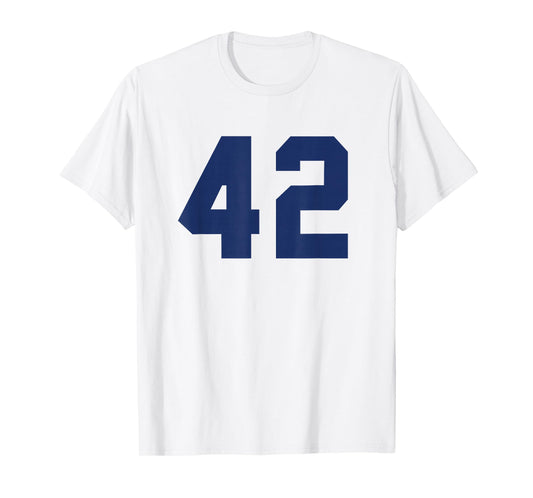 Number #42 Blue Varsity Number T-Shirt