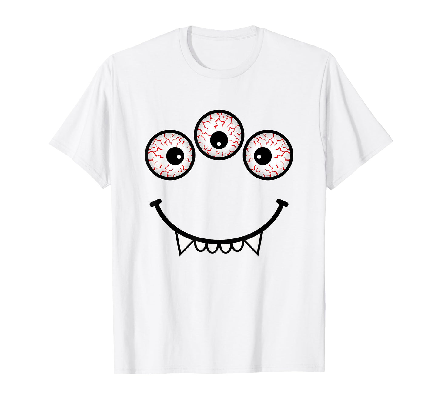 Three Eyed Monster Face Funny Halloween Costume T-Shirt
