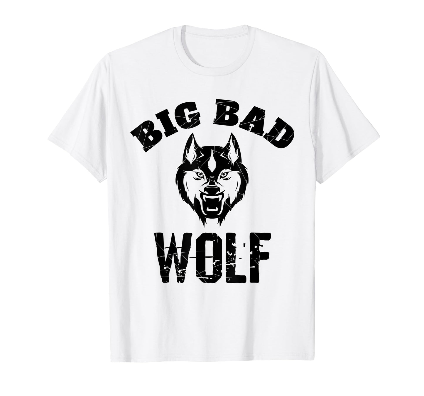 Big Bad Wolf Funny Popular Phrase Vintage Distressed T-Shirt