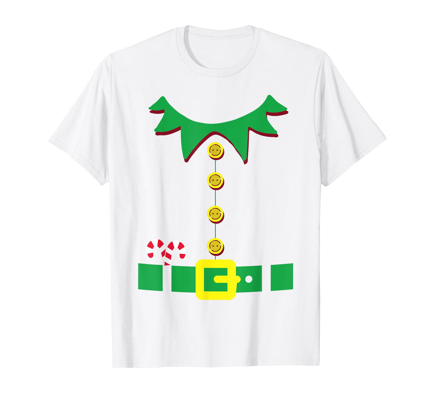 Elf Costume Santa Holiday Christmas Red T-Shirt