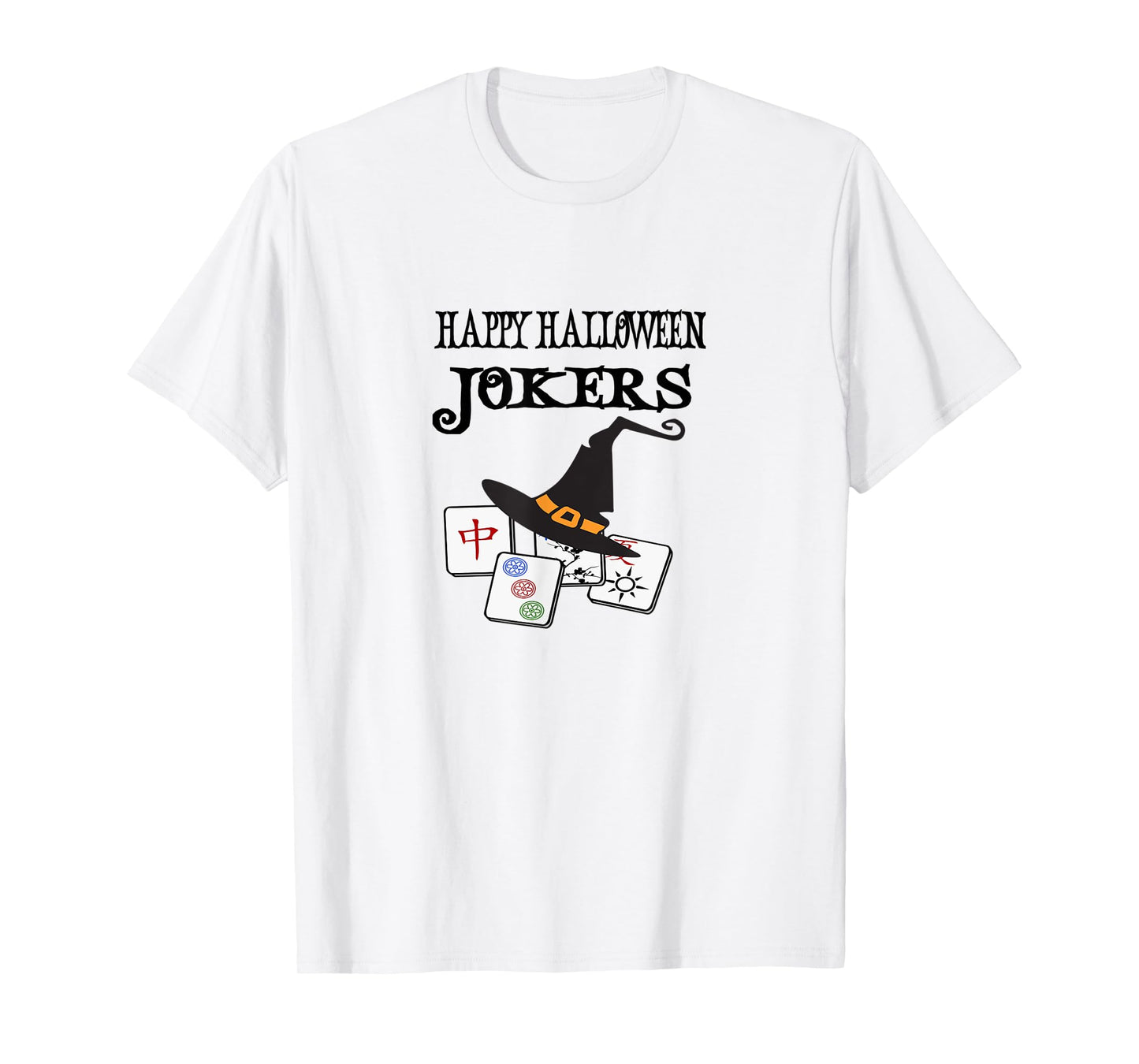 Funny Mahjong Happy Halloween Jokers Tile Game Tee T-Shirt
