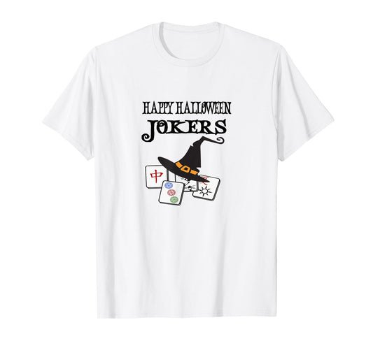 Funny Mahjong Happy Halloween Jokers Tile Game Tee T-Shirt