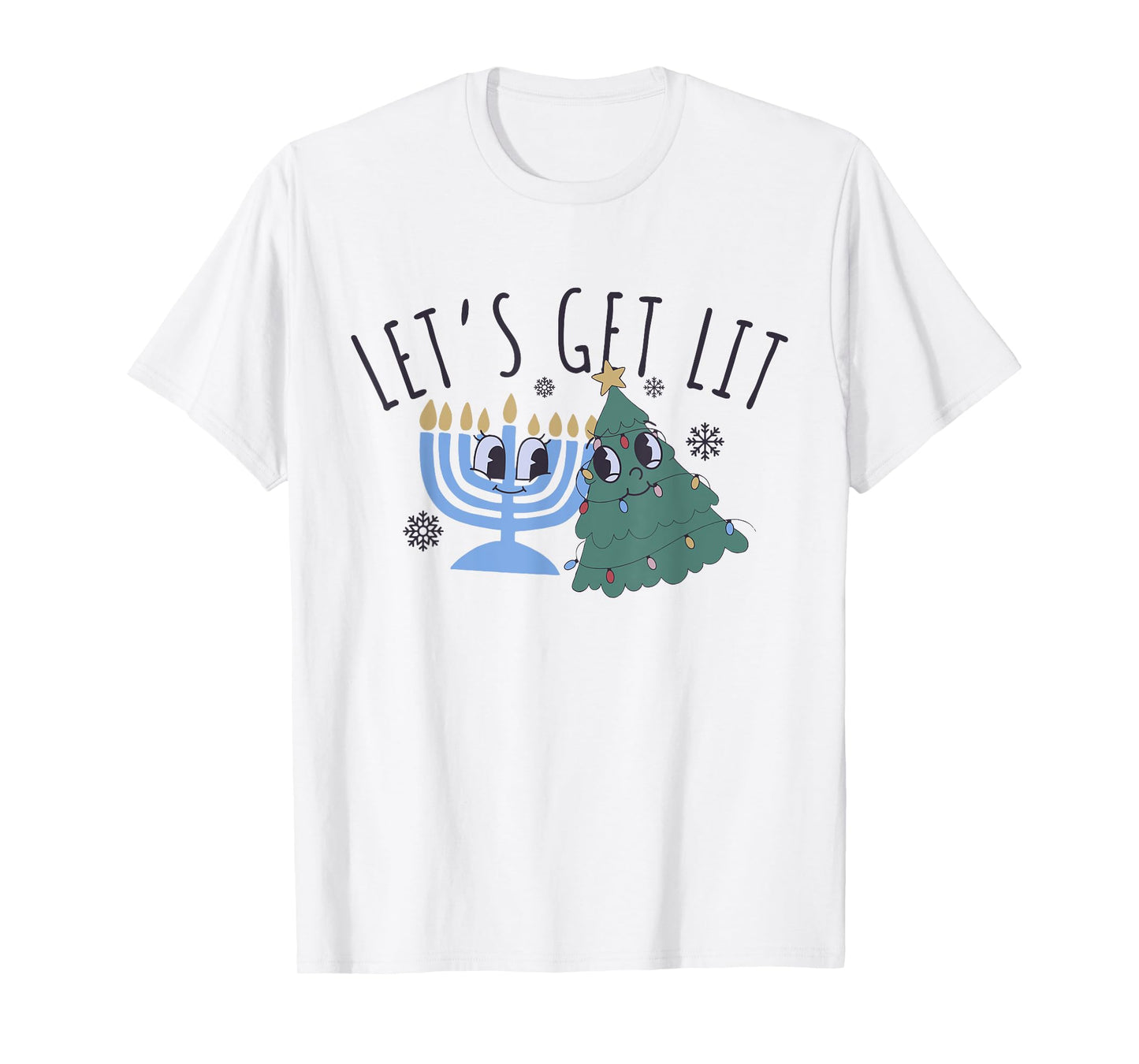 Let's Get Lit Chrismukkah Hanukkah Christmas Matching Family T-Shirt