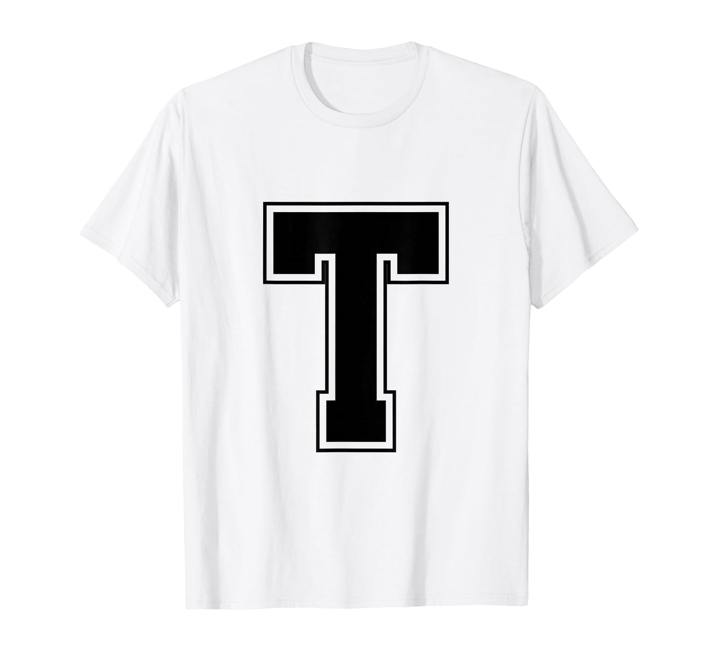Letter T Big Bold Capital Varsity Alphabet Monogram T-Shirt