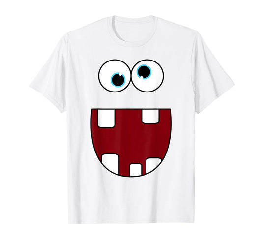 Funny Silly Monster Face Smiling Easy Halloween Costume T-Shirt