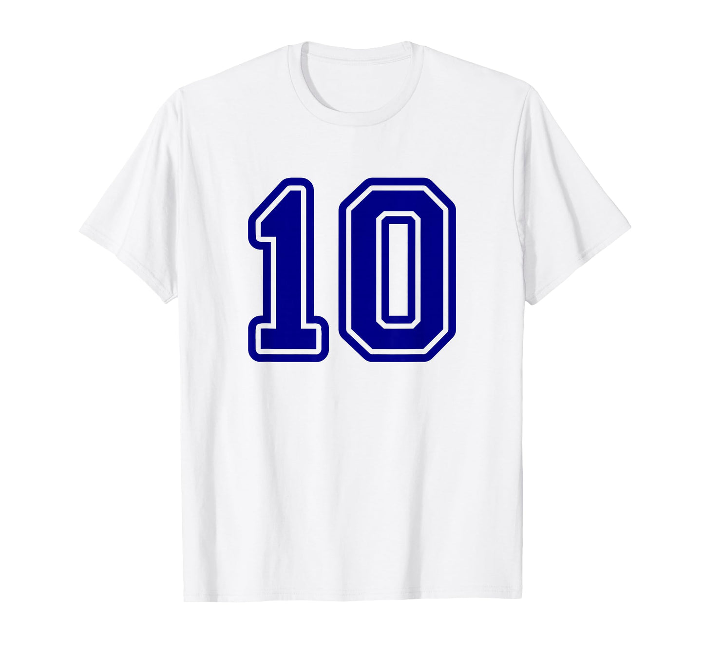 Blue Sports Team Number 10 T-Shirt