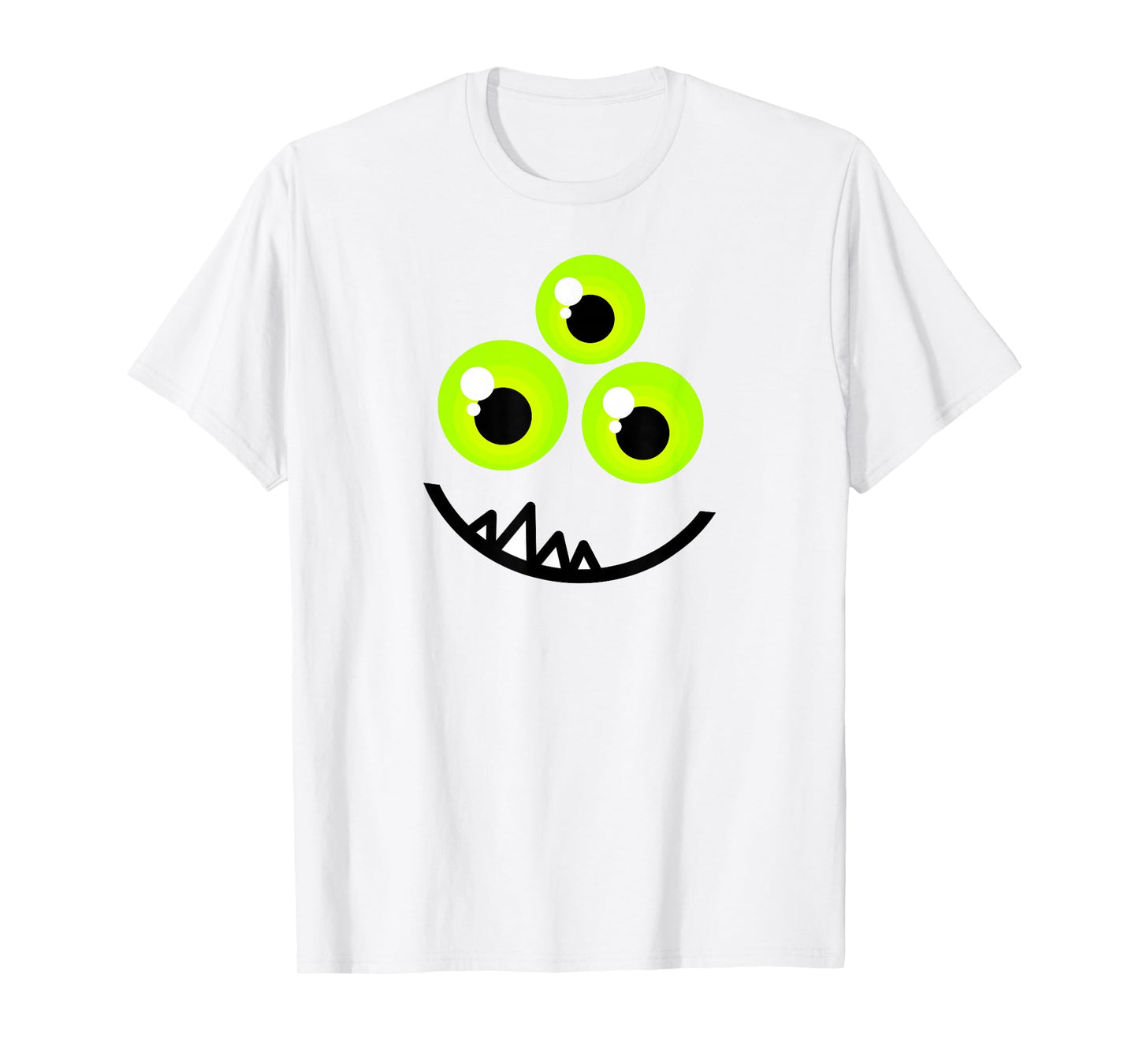 Cute One Eyed Monster Face Green Eyes Halloween Costume T-Shirt