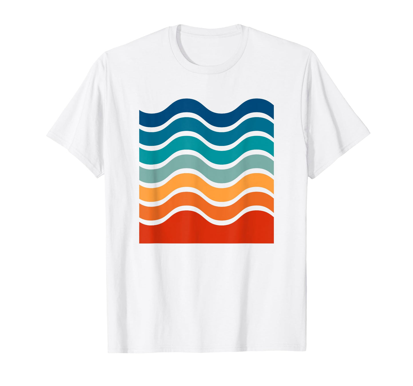 Retro Aesthetic Yellow With Colorful Retro Stripes T-Shirt