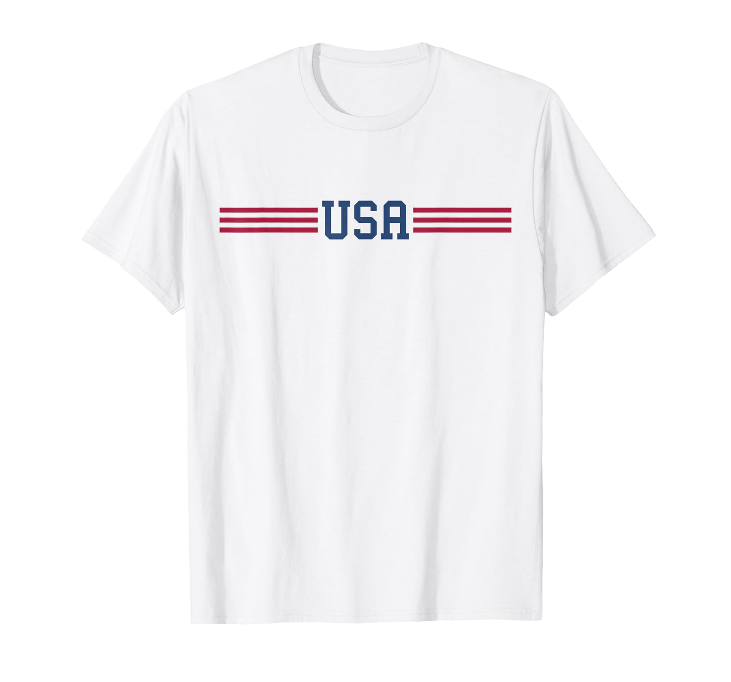 USA Women Men Patriotic American White 4th of July T-Shirt