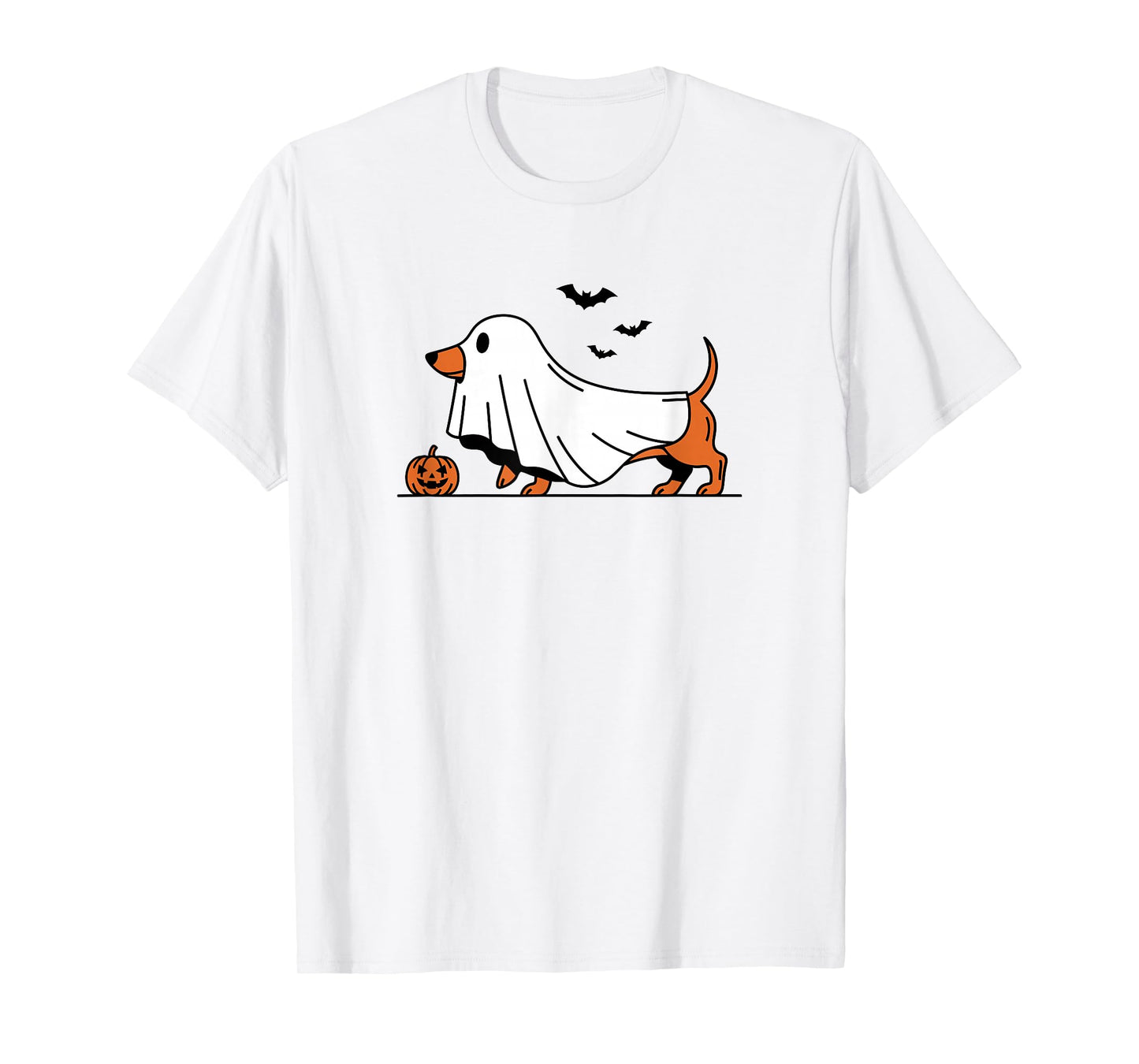 Dachshund Ghost Funny Wiener Dog Halloween Costume T-Shirt