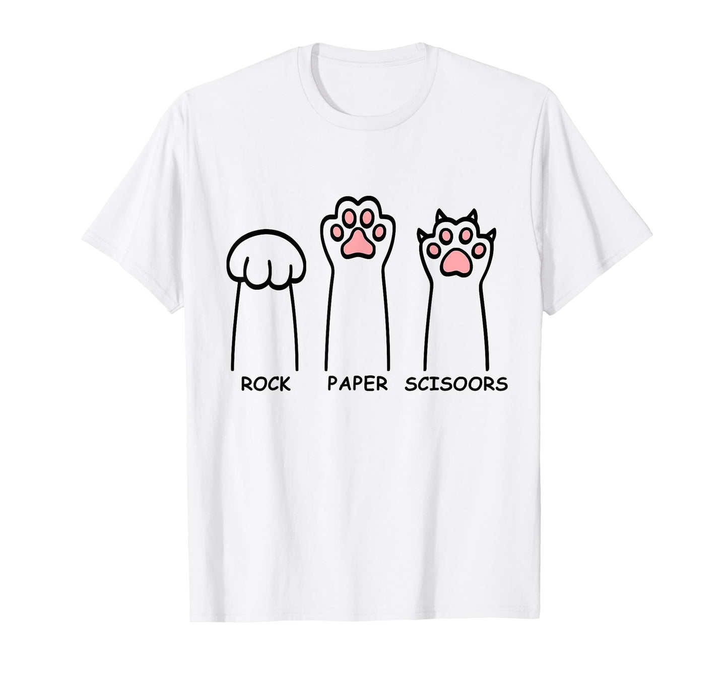 Rock Paper Scissors Hand Game Funny Cat Paws Men's Women's T-Shirt