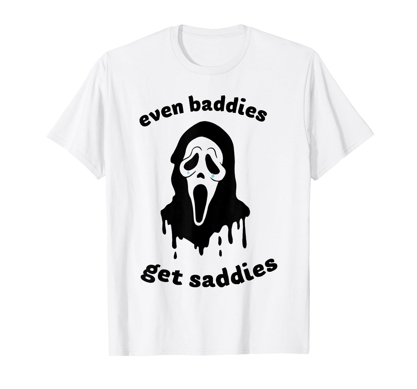 Even Baddies Get Saddies Ghost Mental Health Halloween T-Shirt