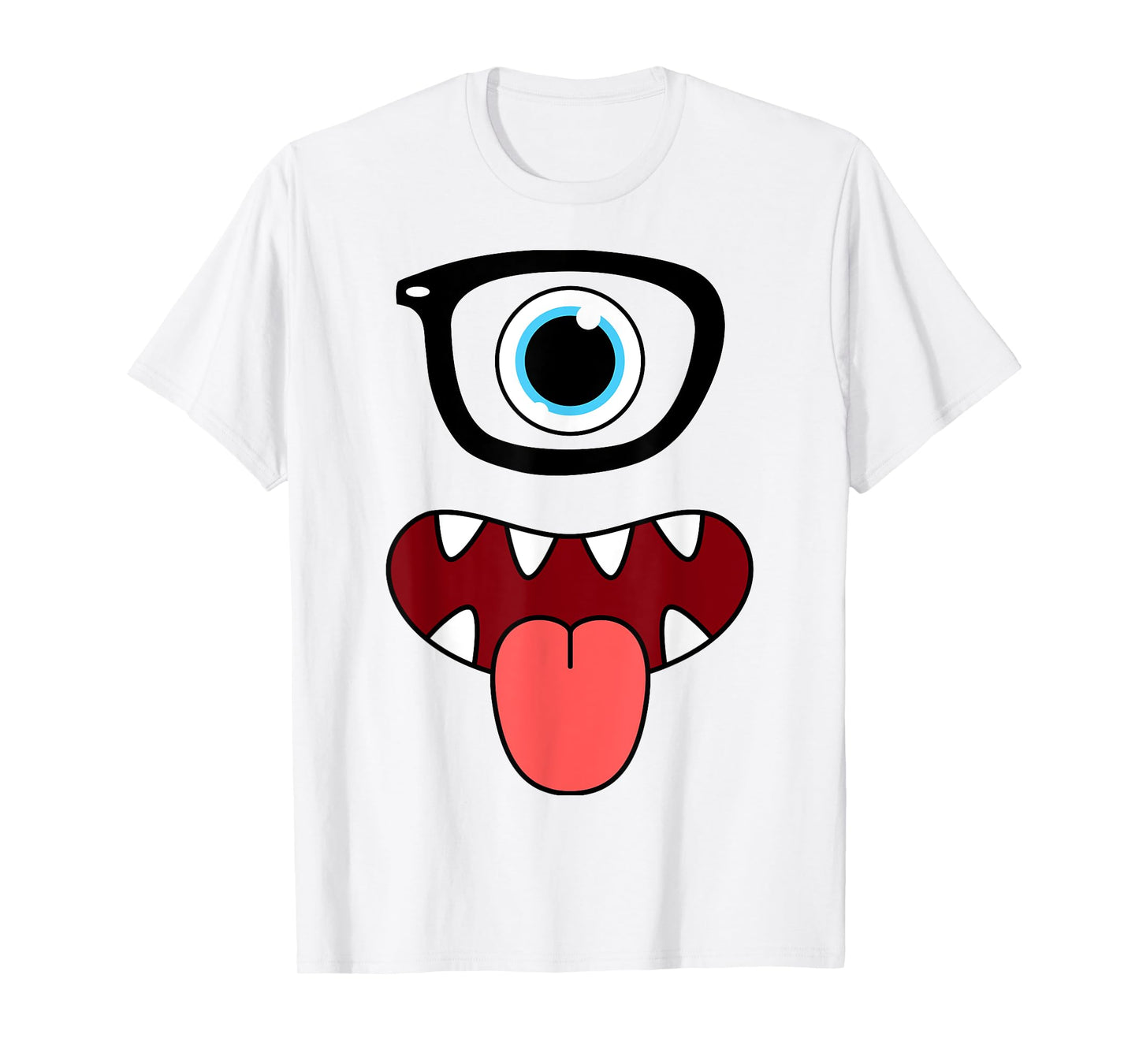 Funny Monster Face Nerd Glasses Costume Birthday Halloween T-Shirt