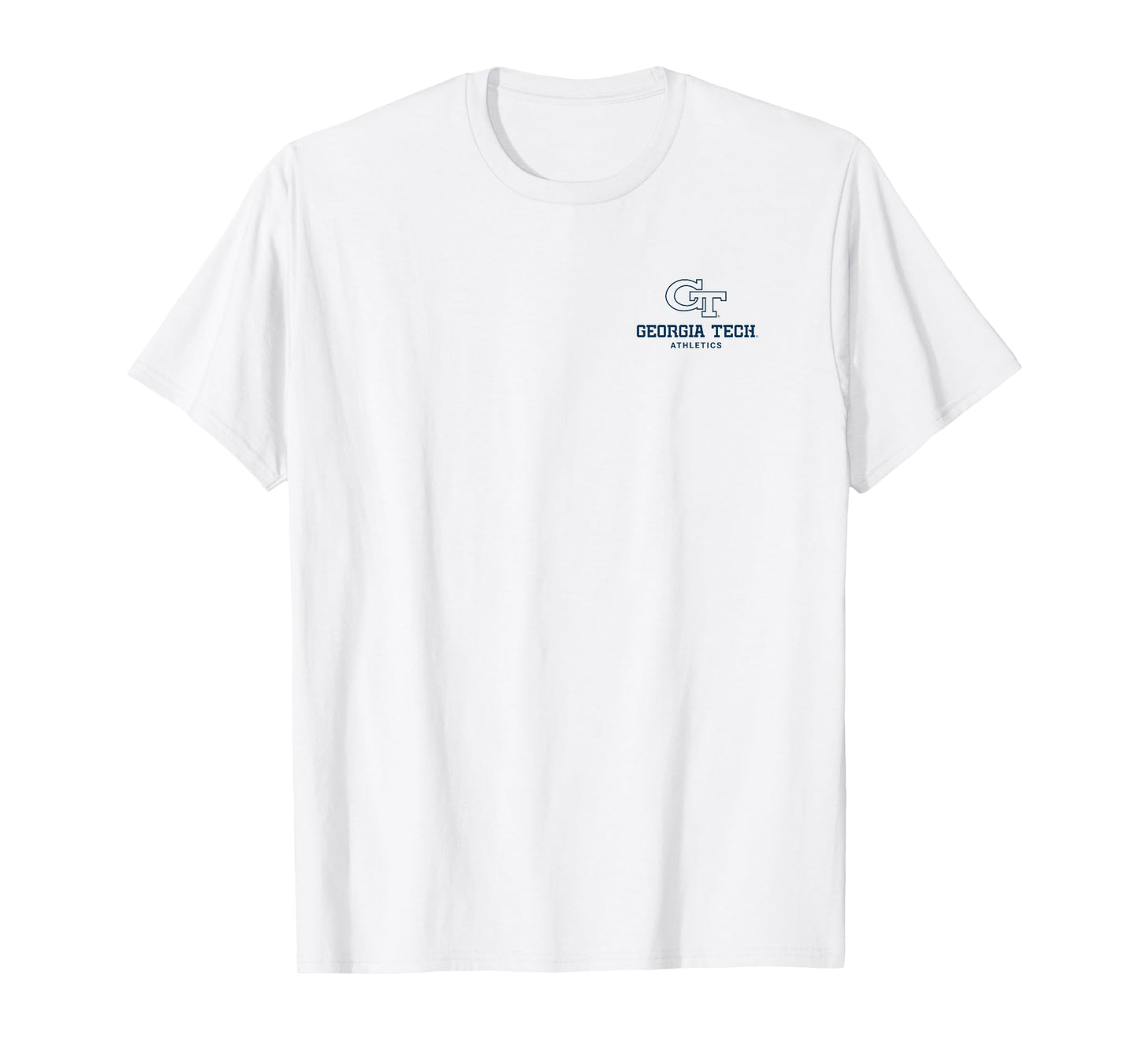 Georgia Tech Yellow Jackets Front/Back Football Helmet White T-Shirt
