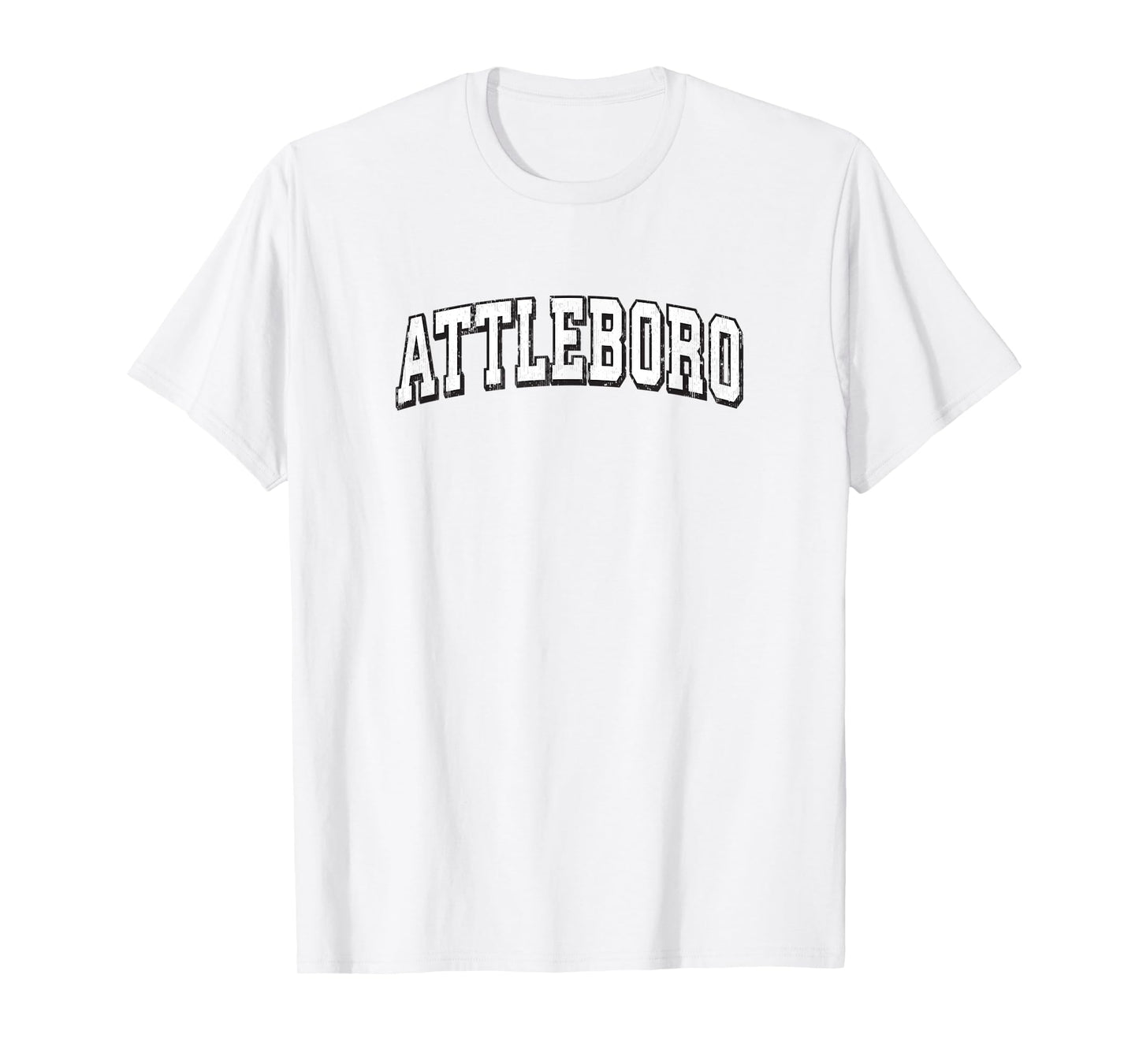 Attleboro Massachusetts Vintage Athletic Sports B&W Print T-Shirt