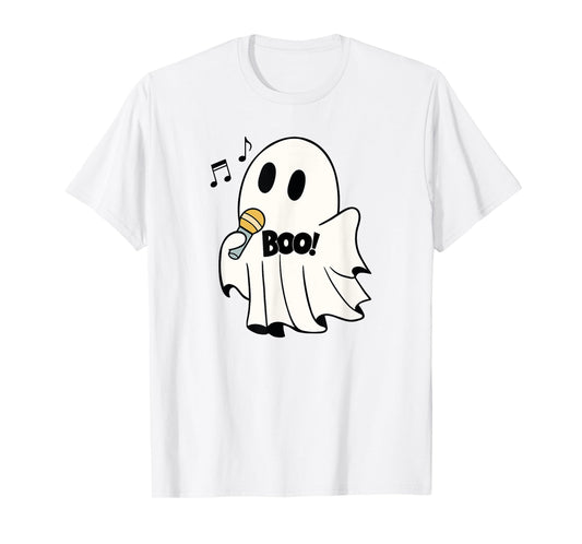 Halloween Karaoke Ghost Boo For Trick-or-treating Singer T-Shirt